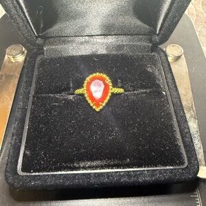 Authentic Boucheron serpent Ring with Rhodolite garnet